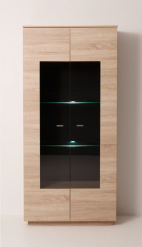 Vitrine in Eiche Sägerau