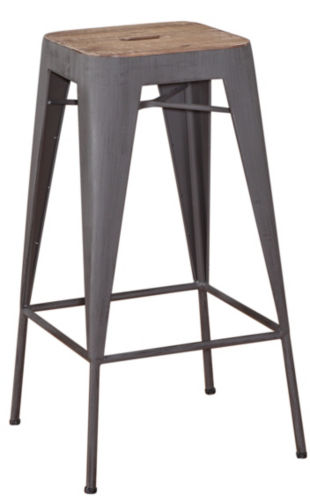 Barhocker Metall Akazie Massivholz
