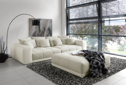 Big Sofa Henning, Kunstleder espresso, Webstoff espresso